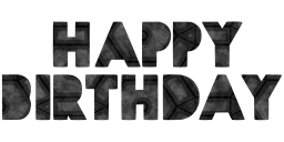 metallic celebration birthday festive typography occasion type text happy words party prismatic chromatic art shiny 