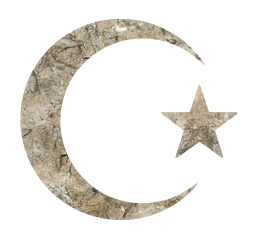 metallic moon crescent golden symbol sign star glossy religion geometric islam abstract chromatic art shiny 