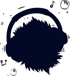 headset face fluffy smile adorable ball cartoon listen cute fun tongue emoticon emotion teeth character one eye headphones expression music little happy fur monster notes 