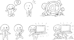 emotions kid show draw sketch fight at tie characters love drawing outline happy laptop pencil design mushrooms 