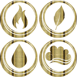Symbol Luft Erde Wasser Basic Feuer Elemente 