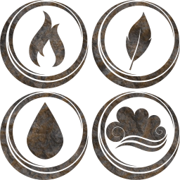 Symbol Luft Erde Wasser Basic Feuer Elemente 