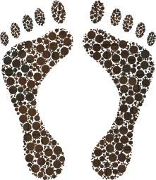 feet footprints circles 